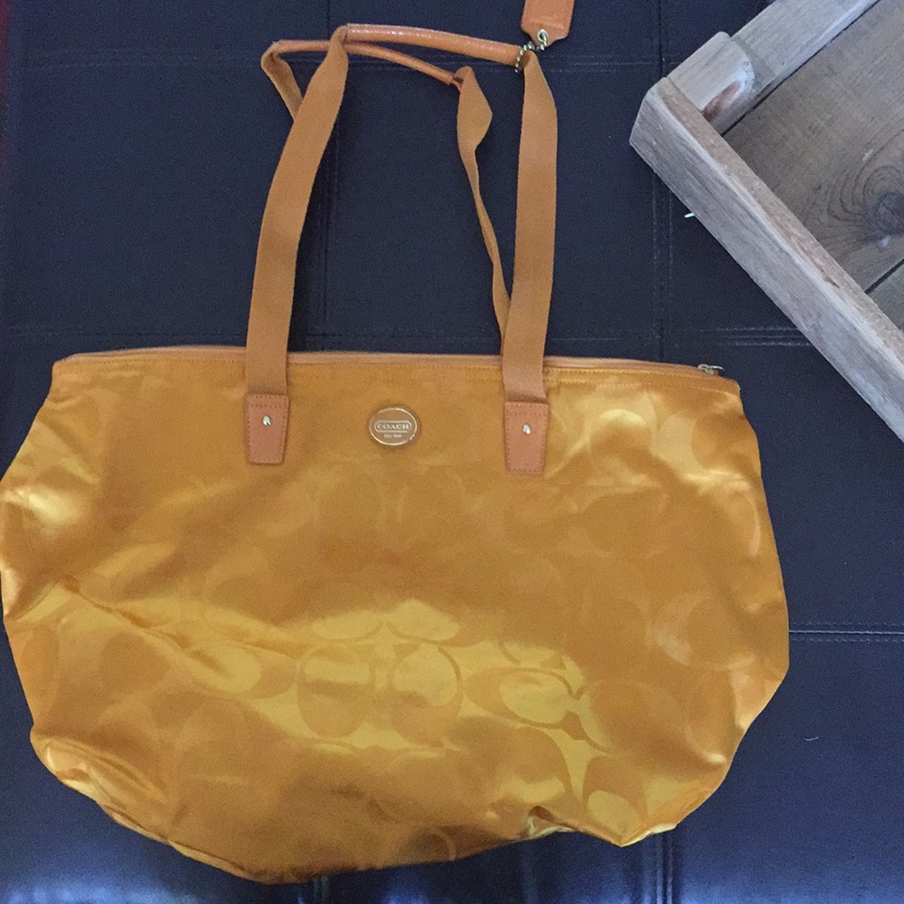 Orange fabric Coach bag